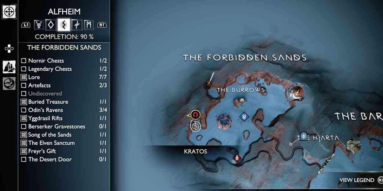 Map of Forbidden Sands