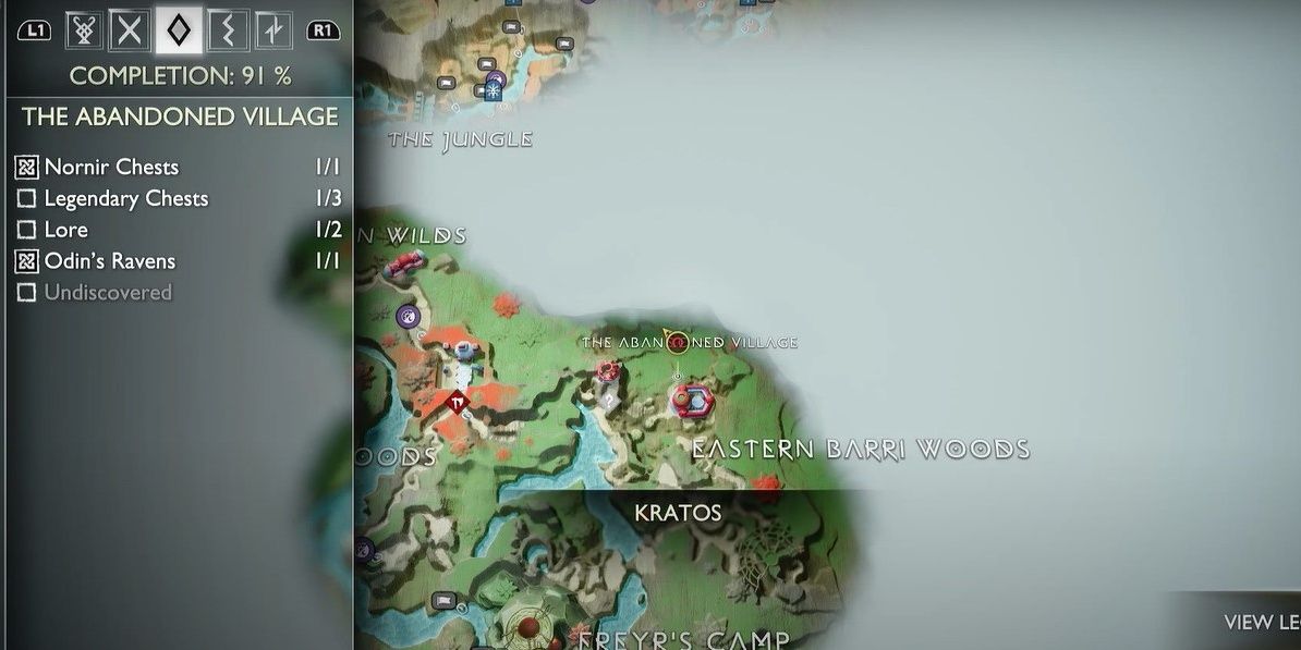 Map of The Abandoned Village in Vanaheim