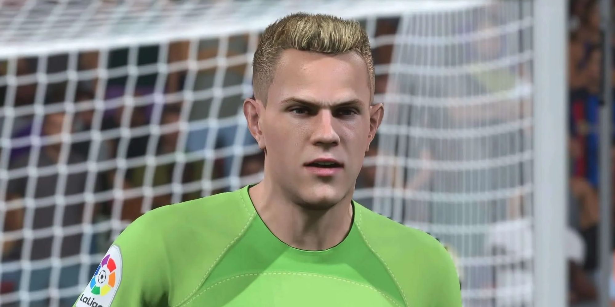 Marc-André ter Stegen during a match for F.C. Barcelona in FIFA 23