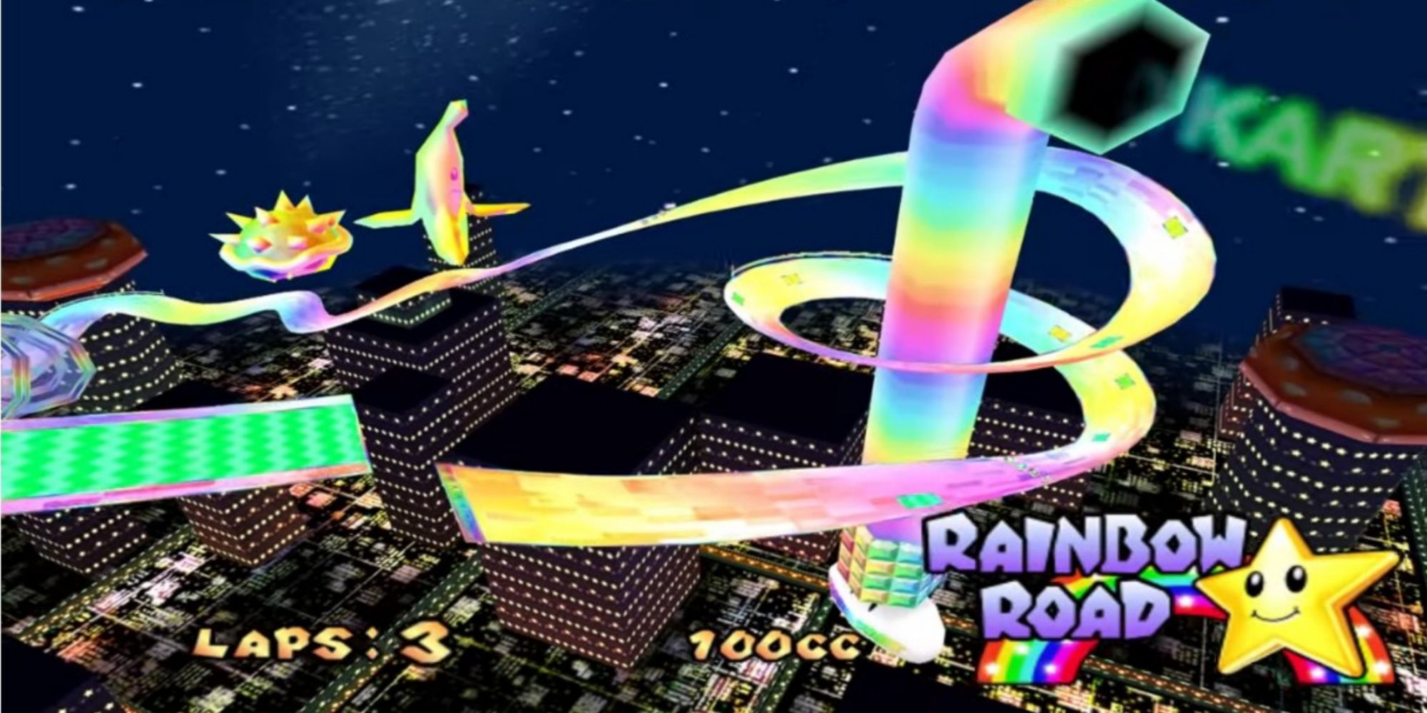 Mario Kart Double Dash Rainbow Road Track