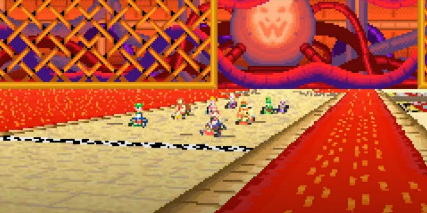 Mario Kart Super Circuit Bowser Castle 4 Track