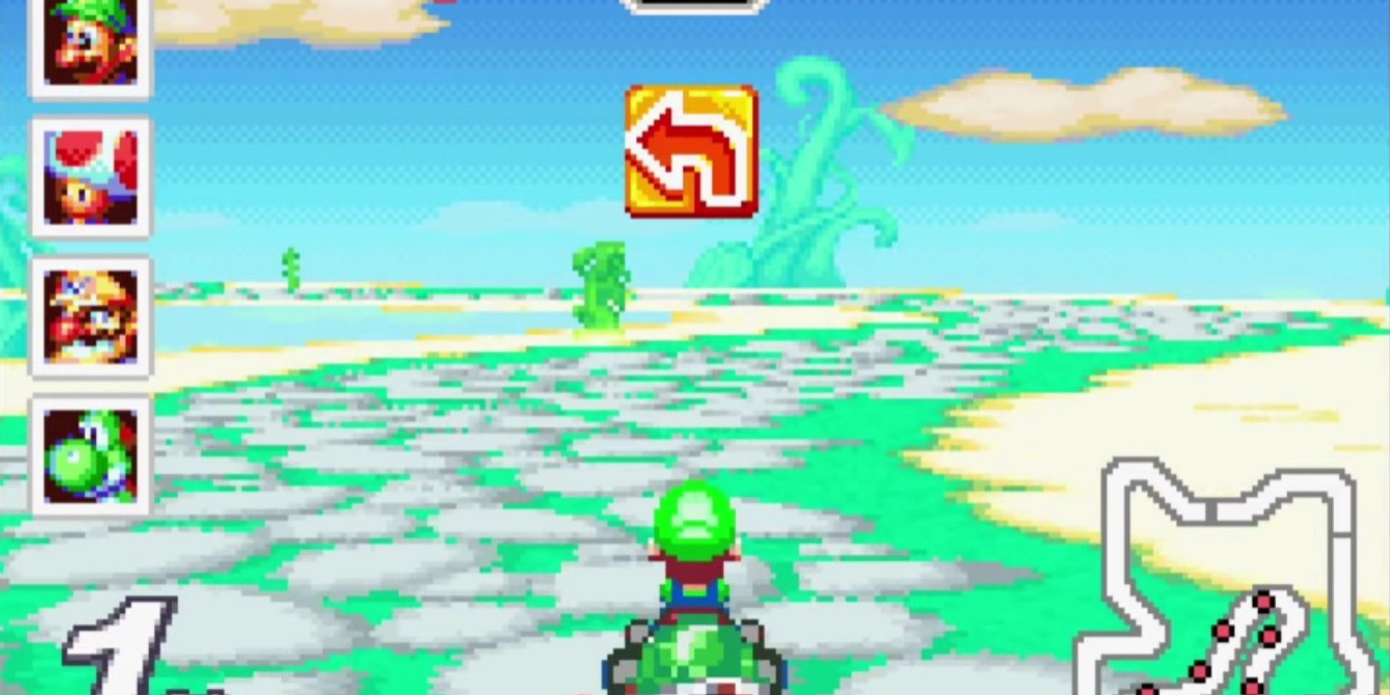 Luigi driving through Sky Garden Track