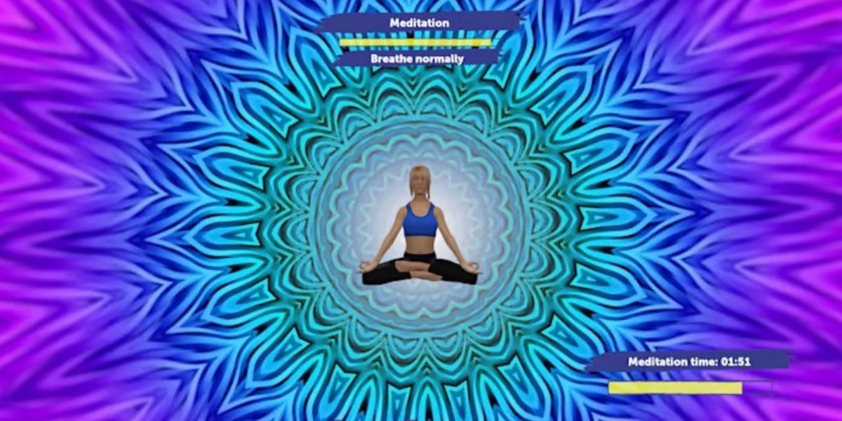 Meditation Studio Nintendo Switch Screenshot With Hypnotic Background