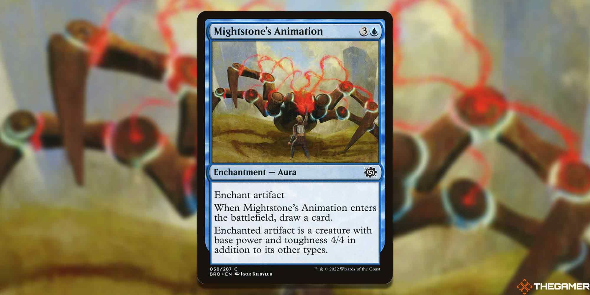 Image of the MTG Mightstone's Animation card with art by Igor Kieryluk