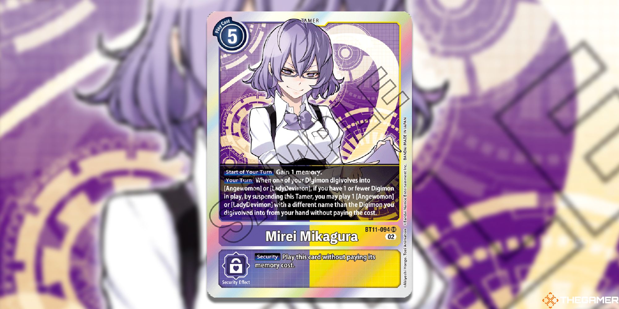 mirei mikagura with blur background digimon card game bt11