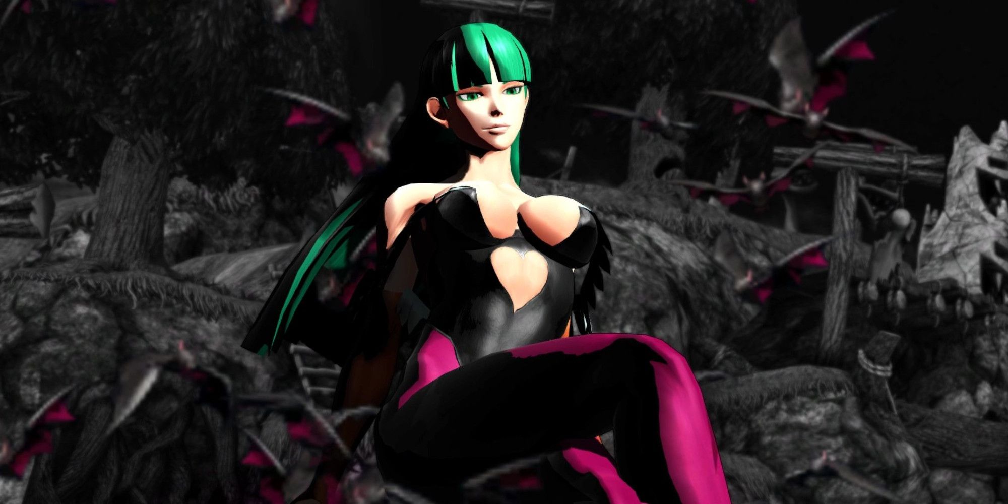 Morrigan's victory screen from Ultimate Marvel Vs. Capcom 3