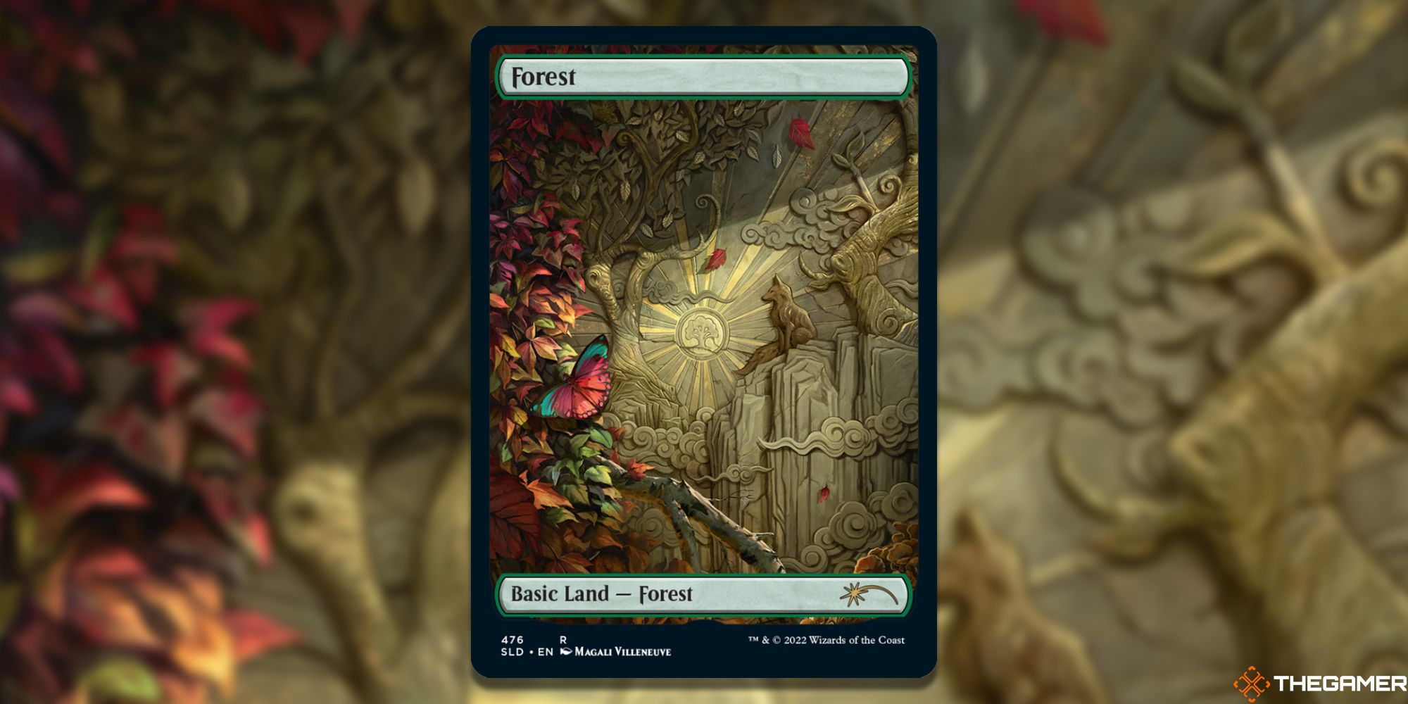 Image of the Forest card in Magic: The Gathering, with art by Magali Villeneuve