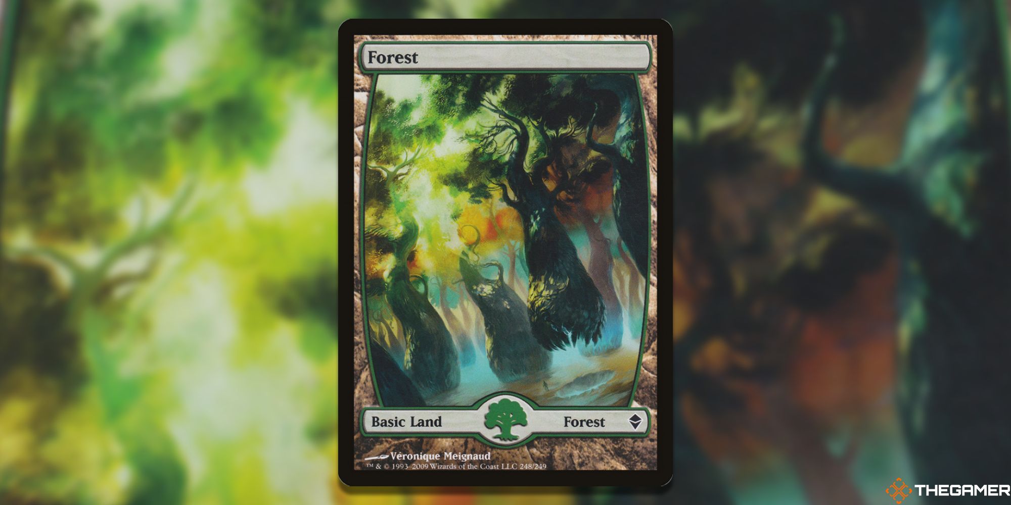 Image of the Forest card in Magic: The Gathering, with art by Veronique Meignaud