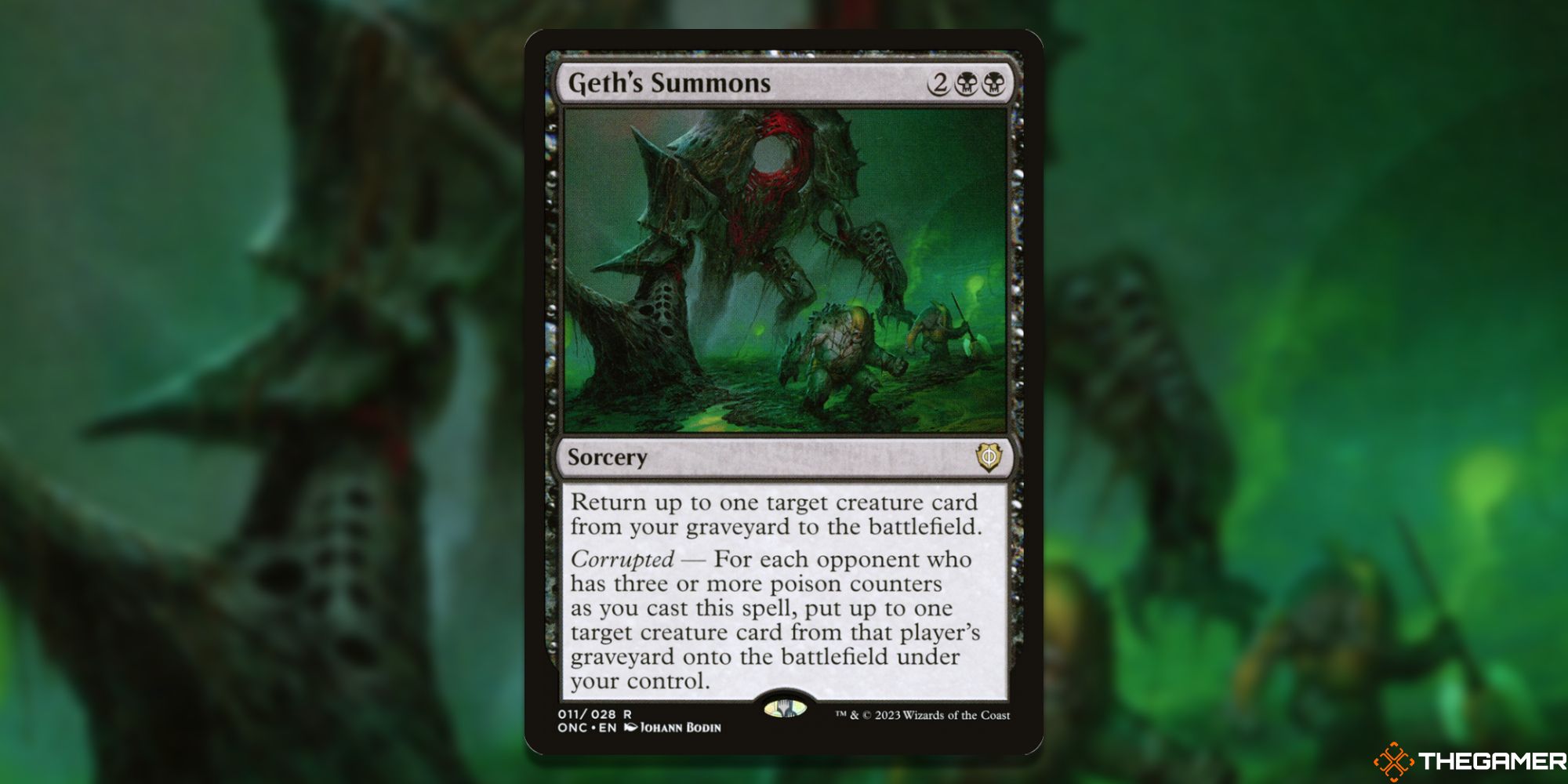 Image of the Geth's Summons card in Magic: The Gathering, with art by Johann Bodin