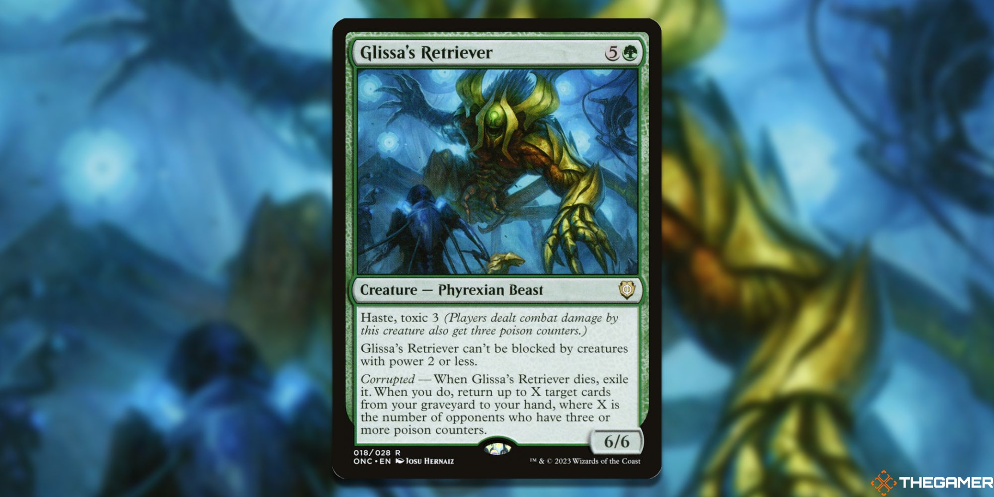 Image of the Glissa's Retriever card in Magic: The Gathering, with art by Josu Hernaiz