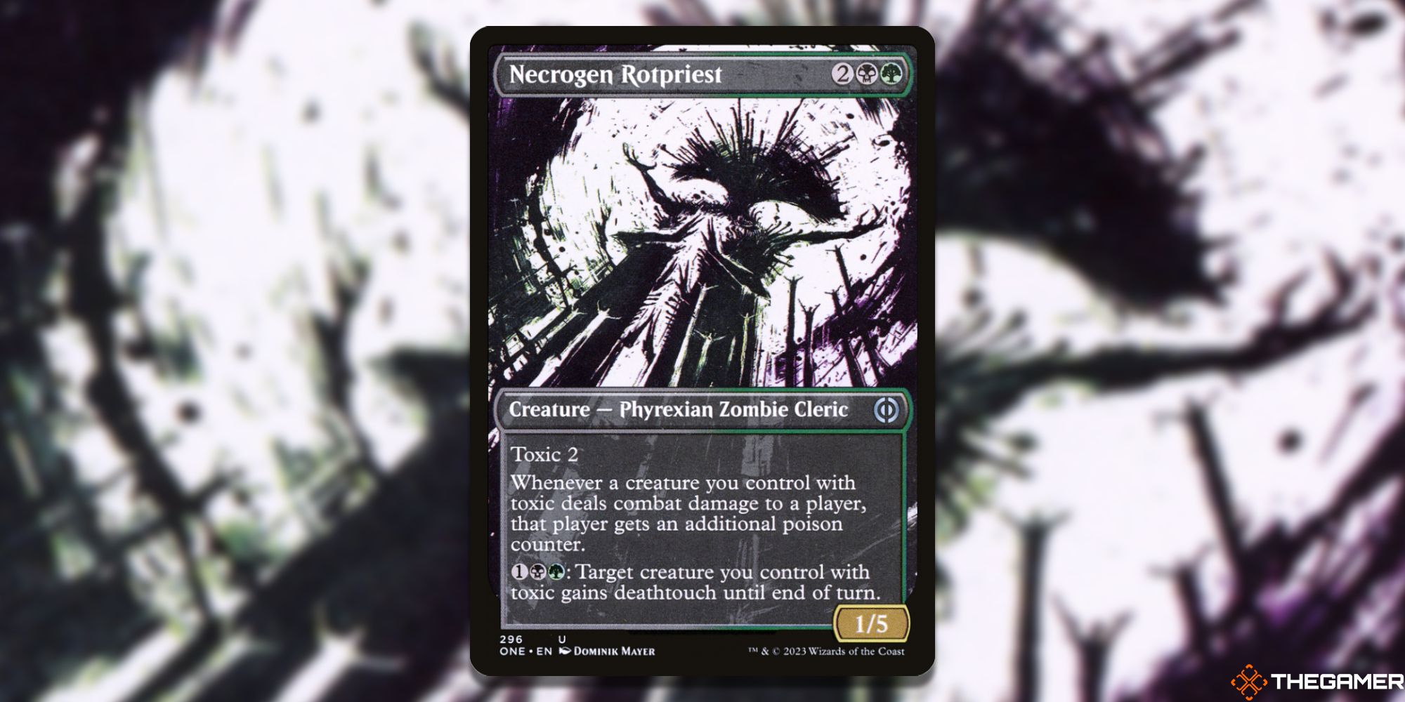 Image of the Necrogen Rotpriest card in Magic: The Gathering, with art by Dominik Mayer