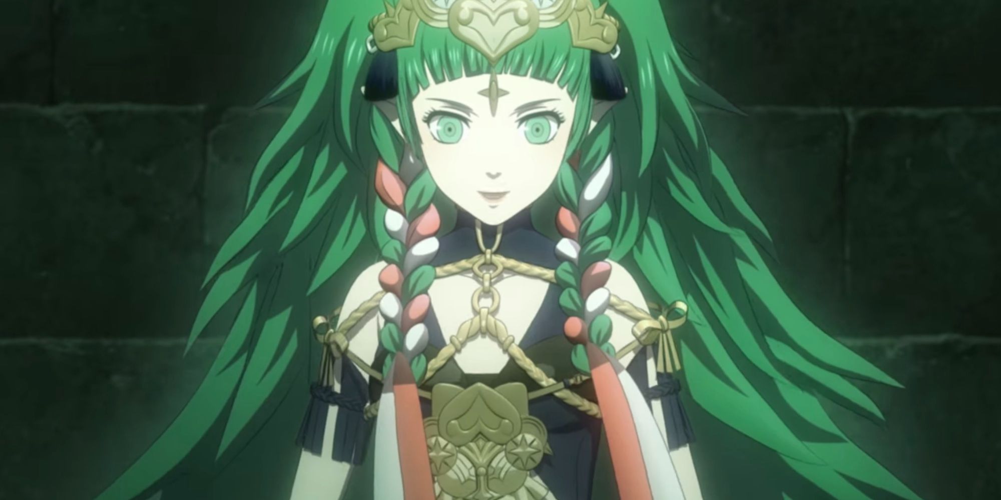 Fire Emblem Three Houses a green-haired goddess