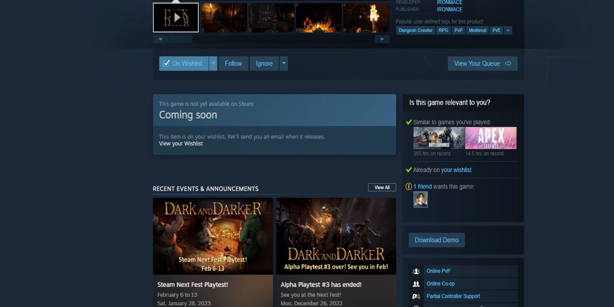 Dark And Darker Demo