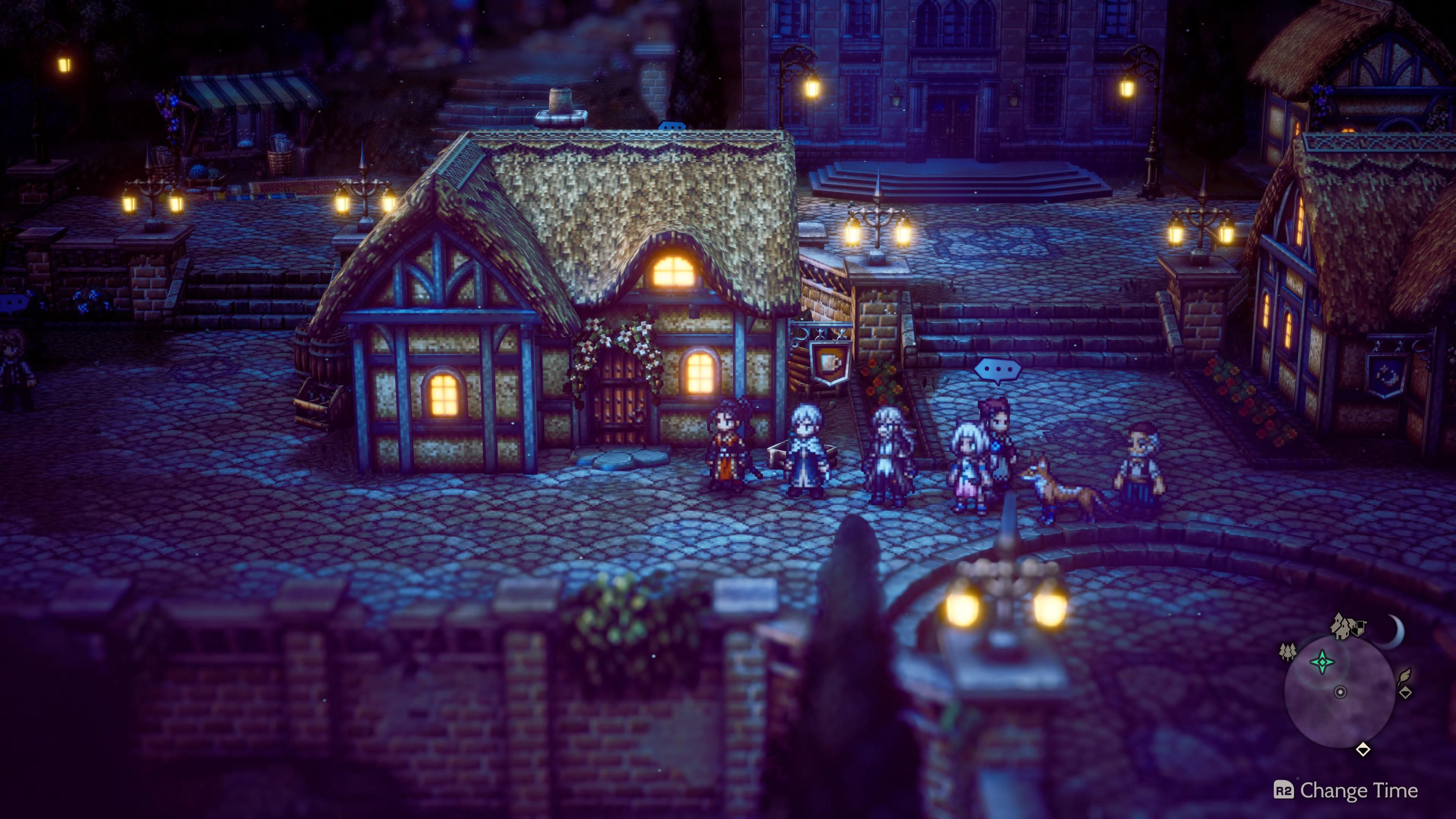 Octopath Traveler 2 Hikari Chapter Three Arrival Nighttime