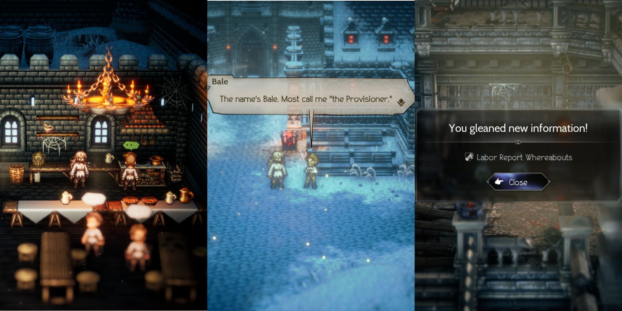 Octopath Traveler 2 - Osvald gathering everything he needs for his escape plan