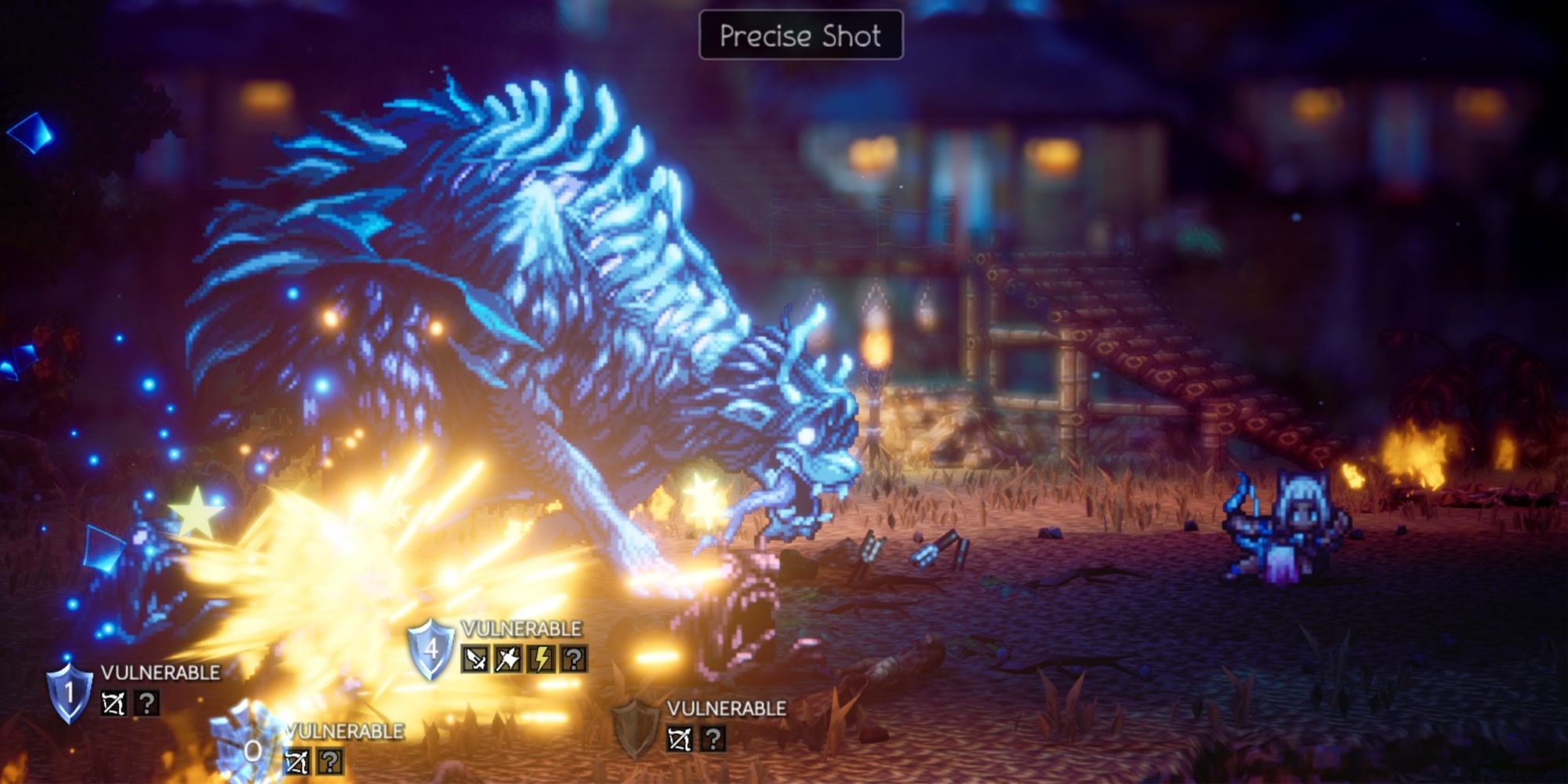 Octopath Traveler  2 - Using Precise Shot on the Dark Entity