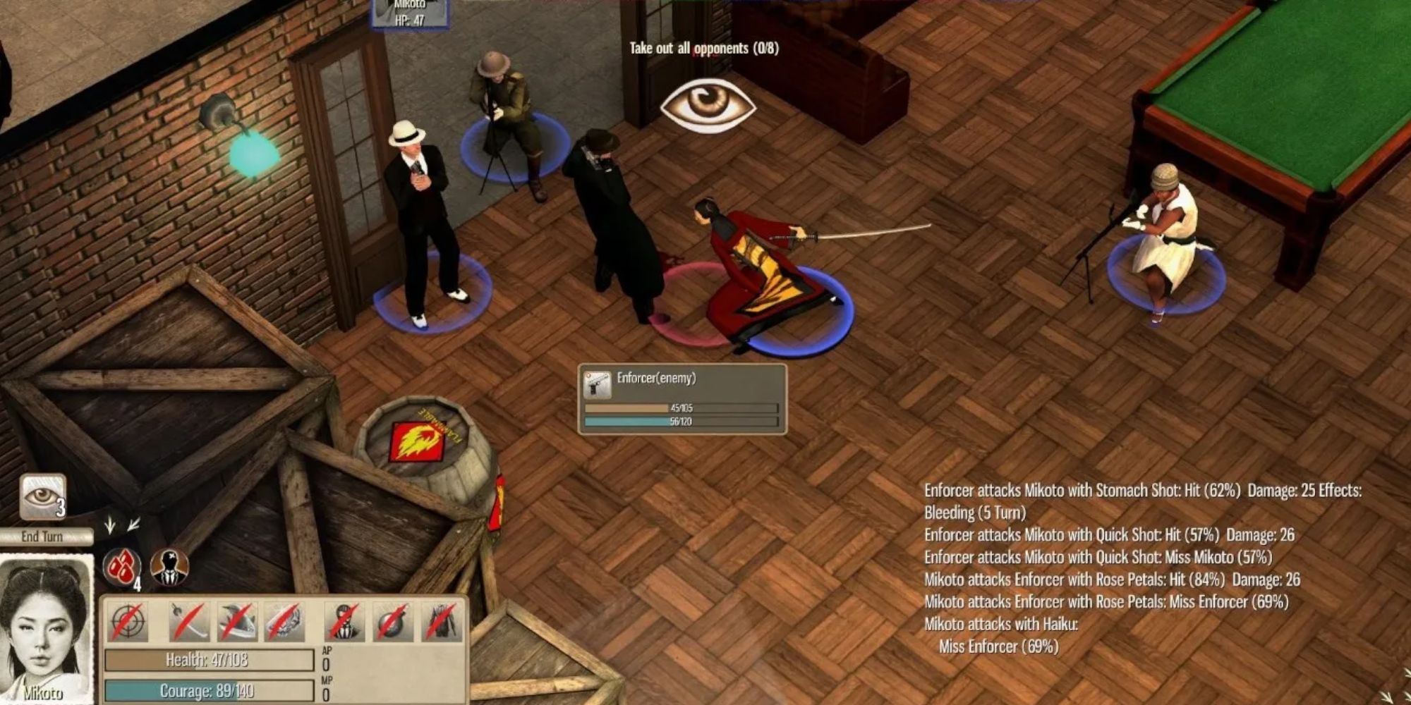 Omerta - Mikoto fighting mobster enforcers