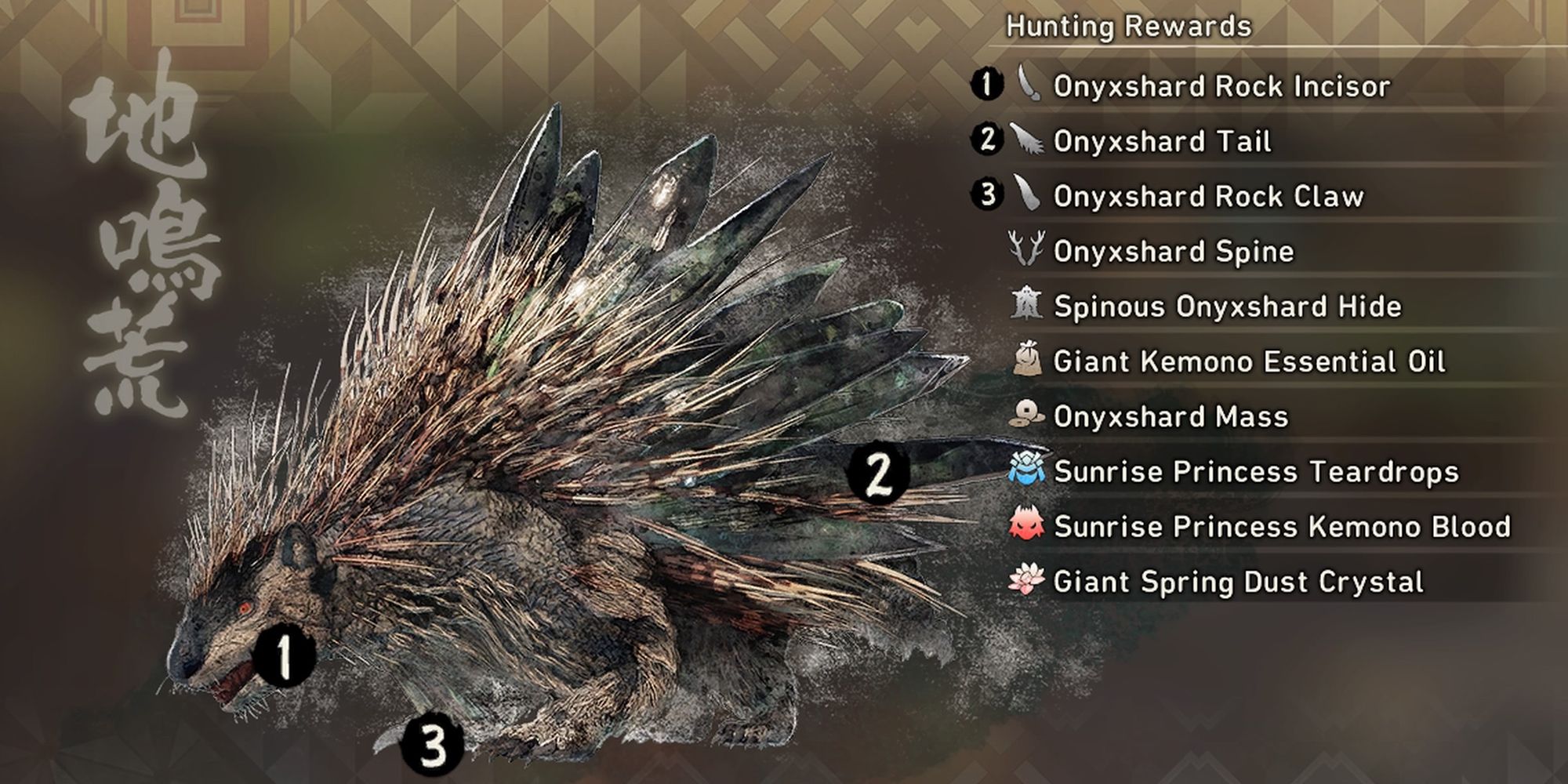 onyxshard drops and materials