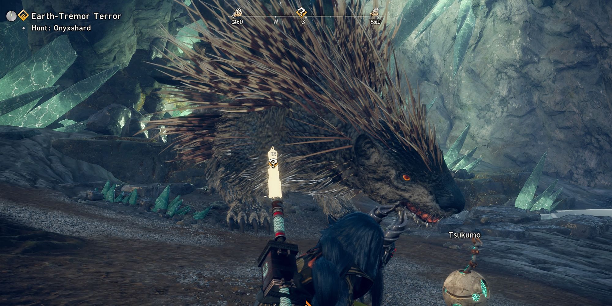 onyxshard starting at the hunter up close