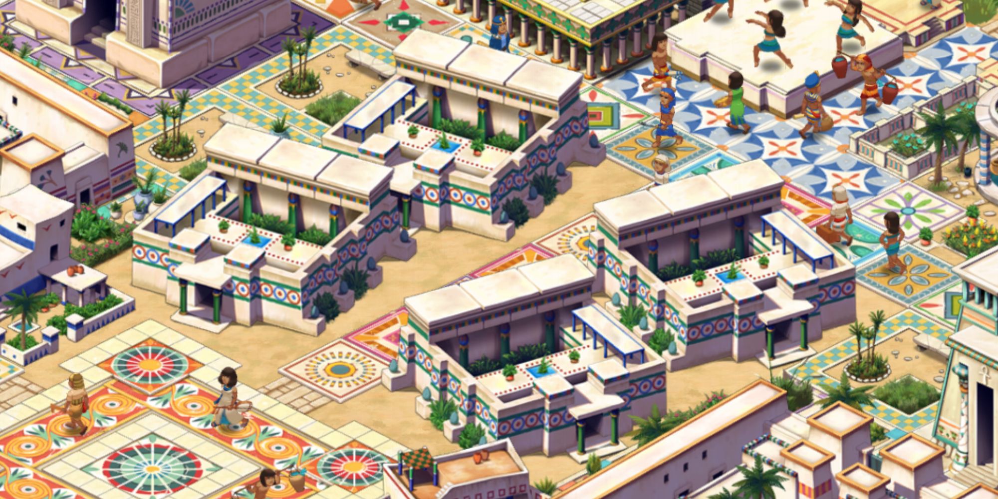 Pharaoh A New Era stately manor houses in a square