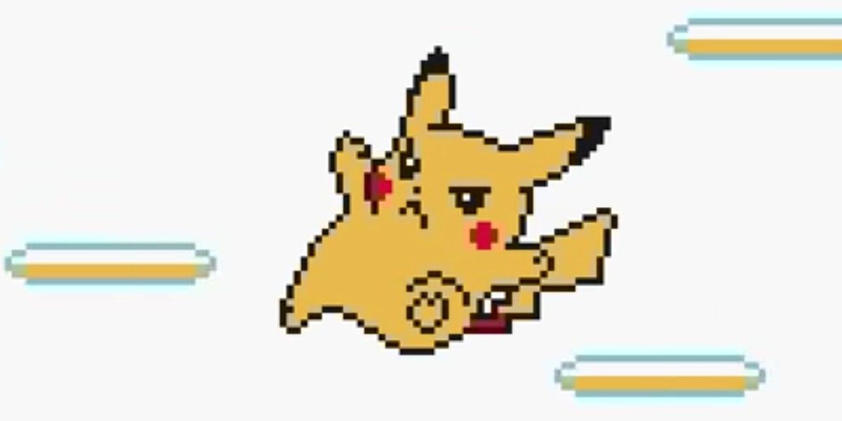pikachu pokemon yellow game boy Pikachu kicking in the air