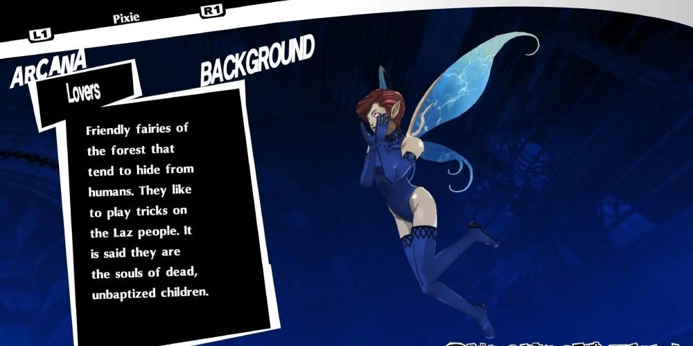 Persona 5 Royal rendition and profile of Pixie