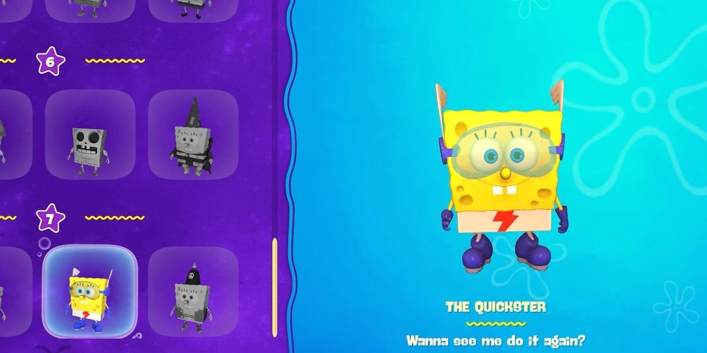 SpongeBob's Quickster costume in SpongeBob SquarePants: The Cosmic Shake