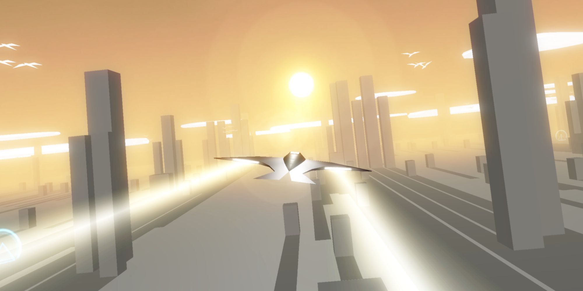 Race The Sun VR Plane Flying Through A City