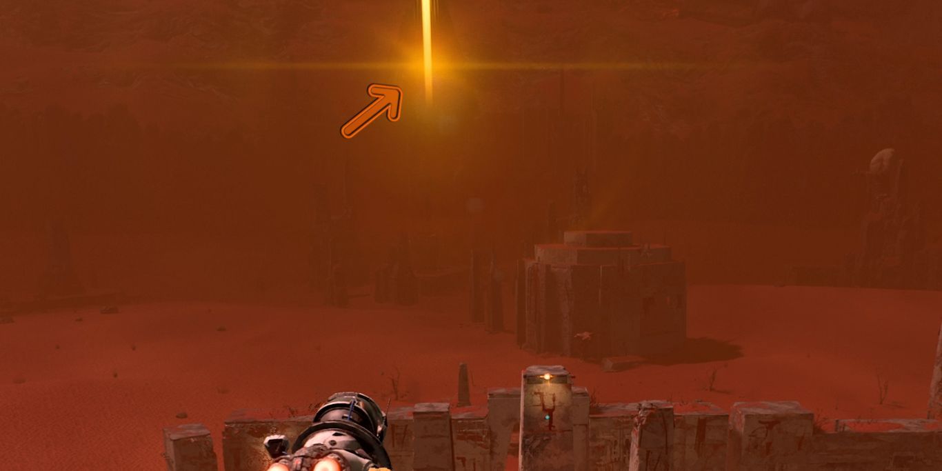 Returnal Selene Running In Desert With Beacon