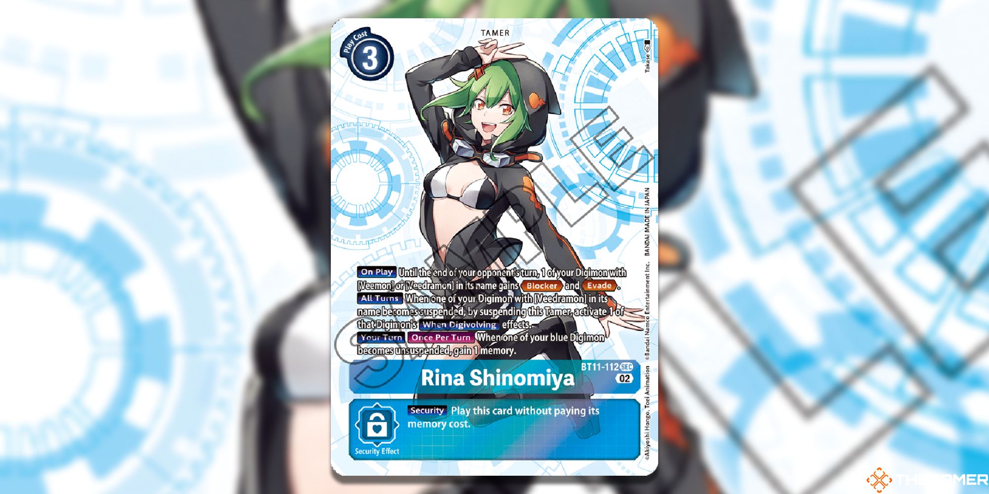 rina shinomiya with blur background digimon card game bt11