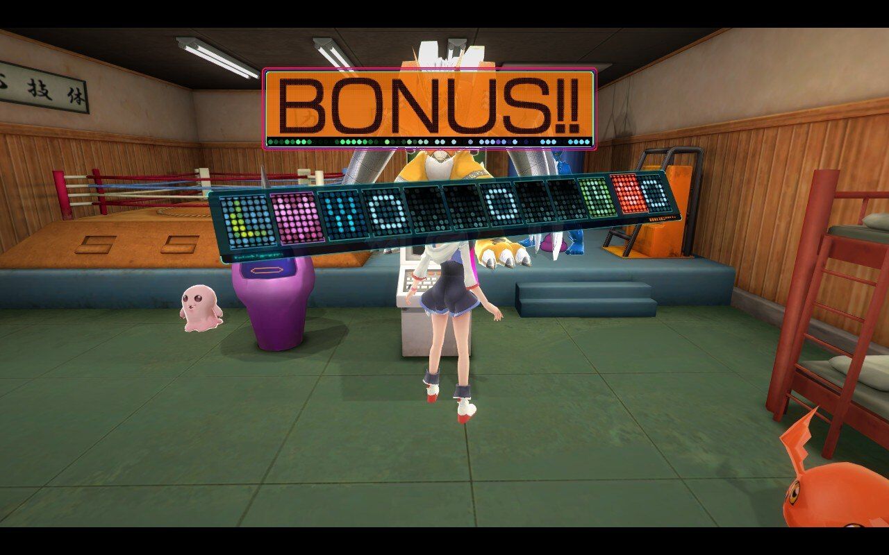 Digimon World: Next Order training roulette wheel showing bonus icons