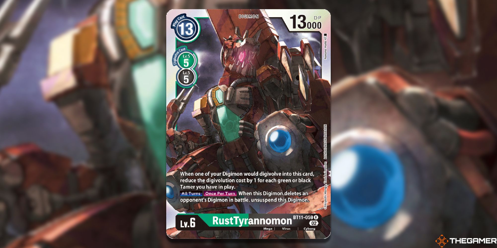 rusttyrannomon full card bt11 dimensional phase digimon card game