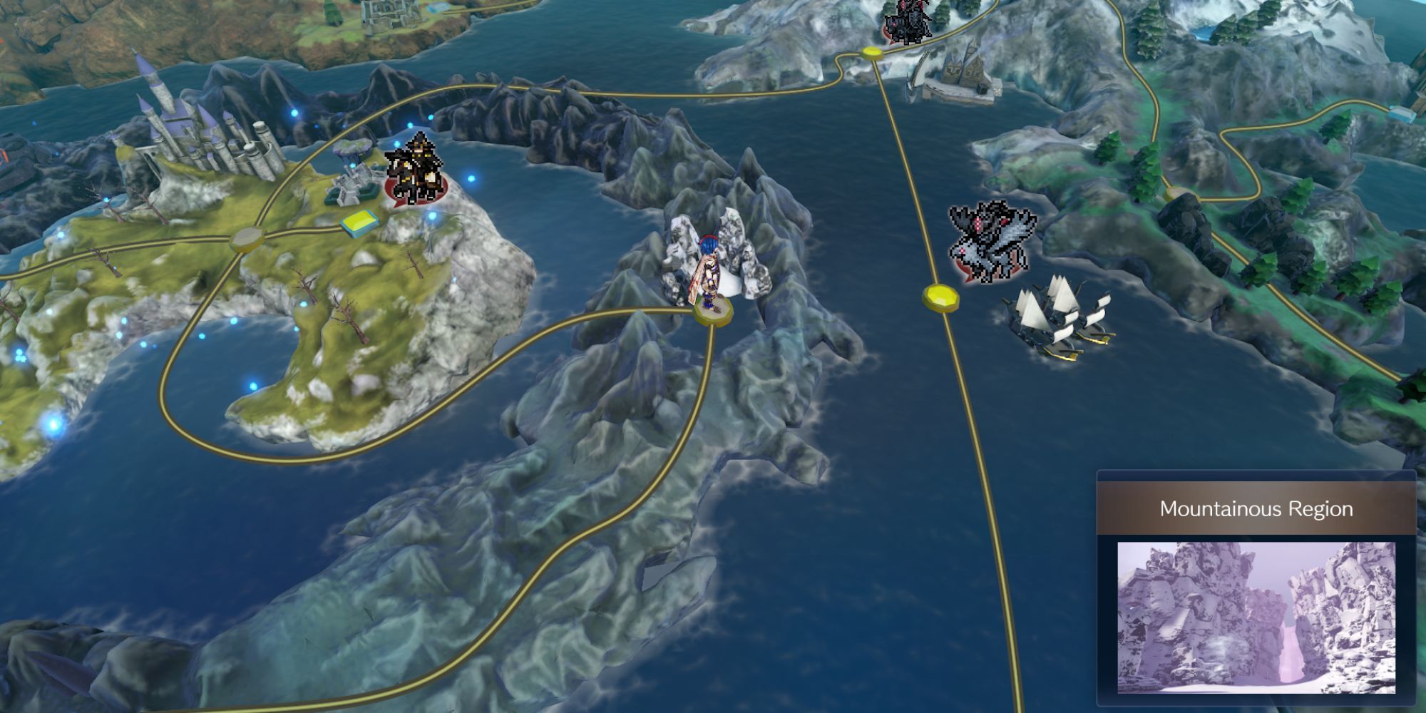 Fire Emblem Engage - Mountains Region map from the overworld