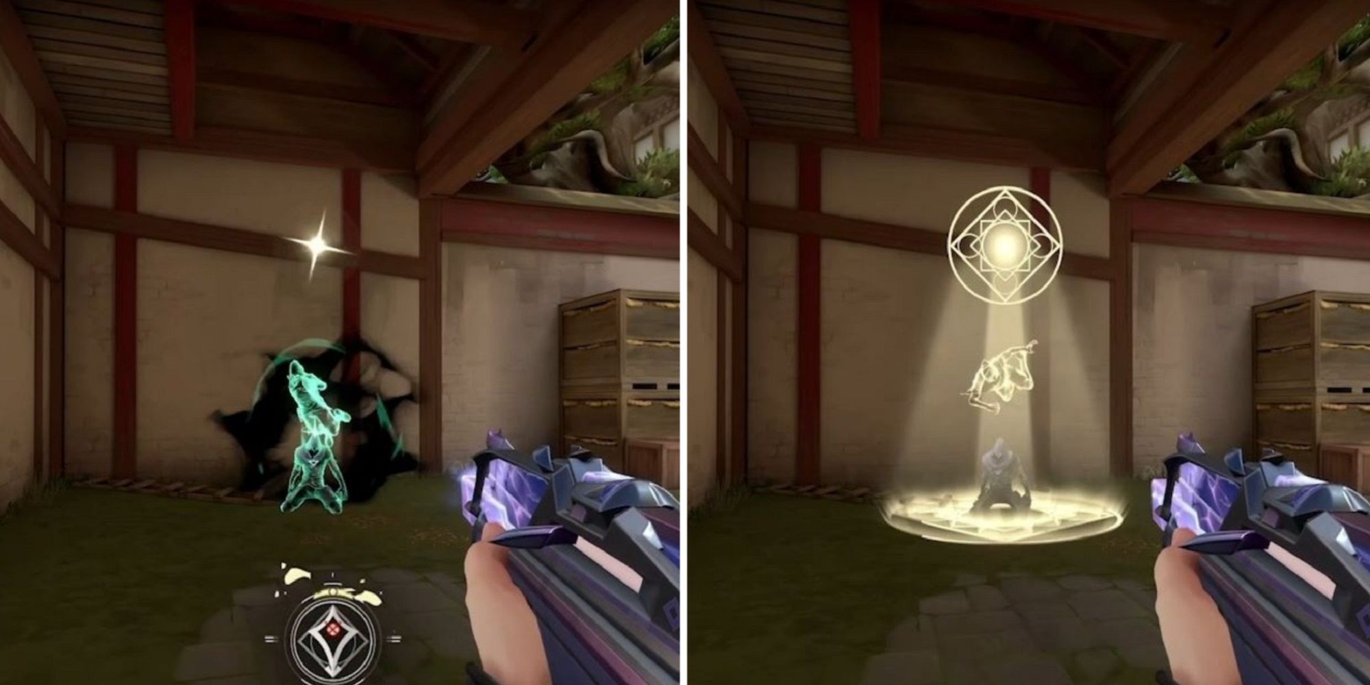 Green Spectral Omen On His Knees While His Ghost Floats Upwards And Omen Surrounded By Golden Light While His Ghost Tries To Get Back To His Body