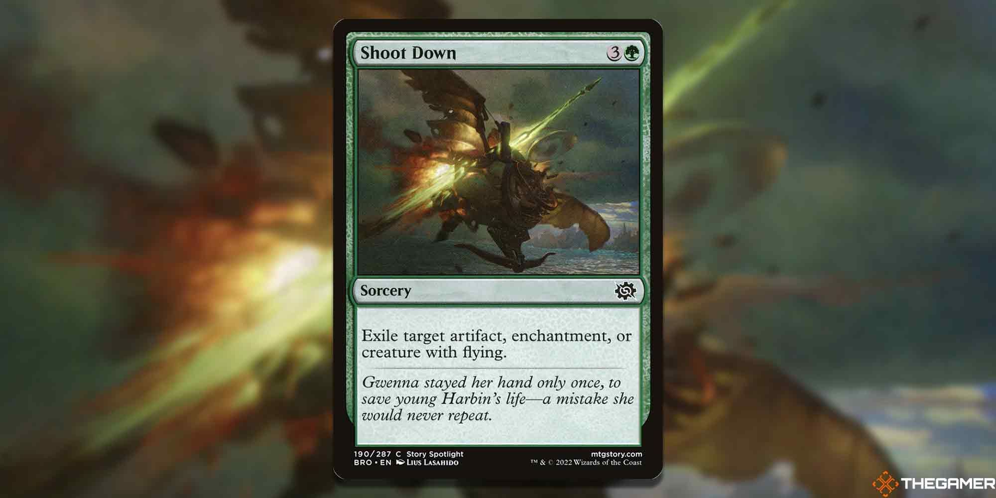 Image of the MTG Shoot Down card with art by Lius Lasahido