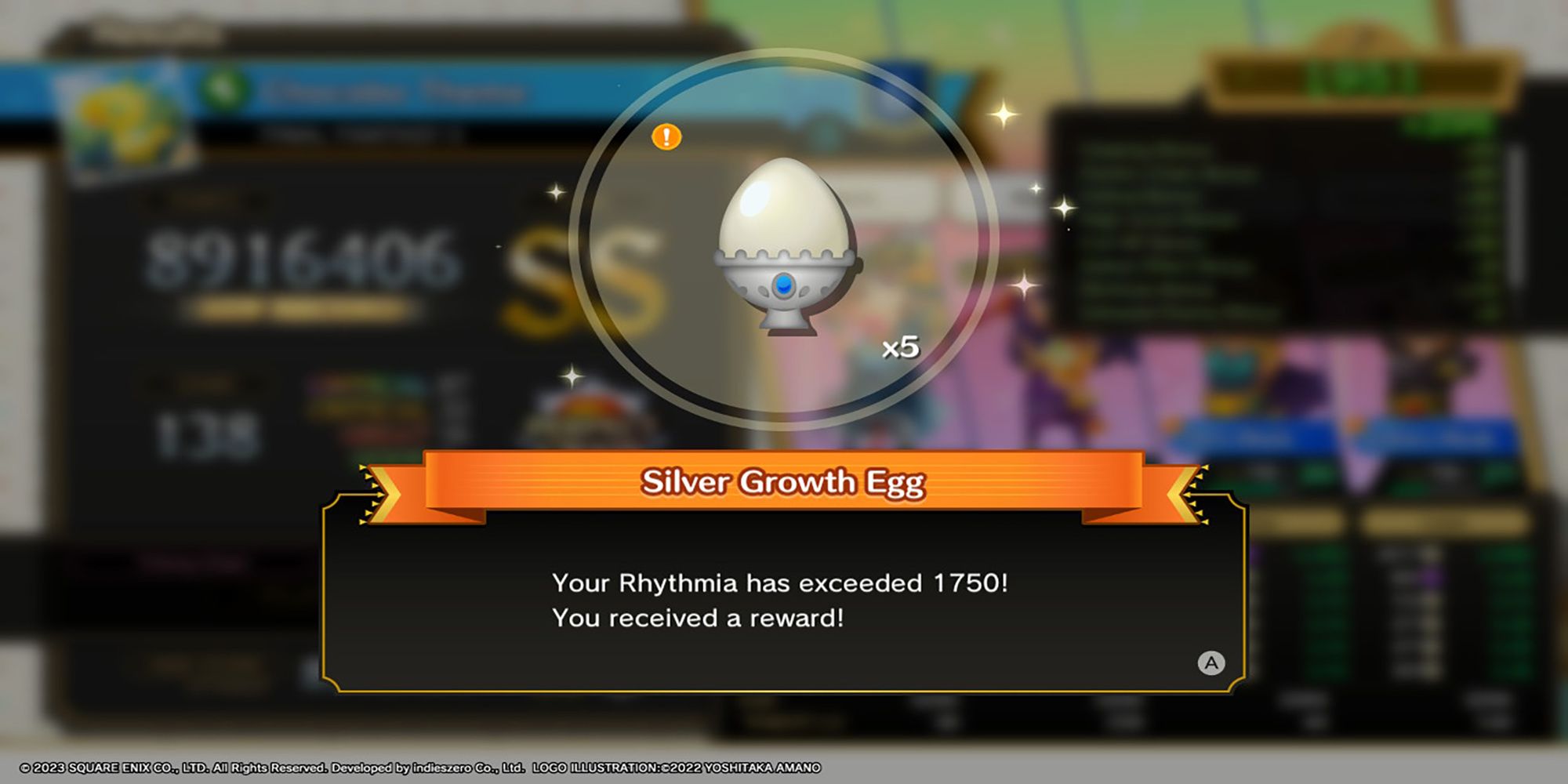 A Silver Growth Egg, which multiplies gained EXP by two, in Theatrhythm: Final Bar Line.