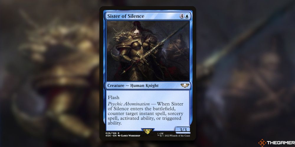 Image of the Sister Of Silence card in Magic: The Gathering, with art by Games Workshop