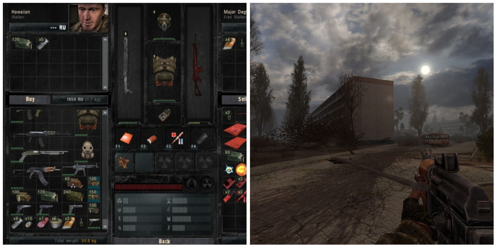 Stalker call of pyriat - inventory and gameplay