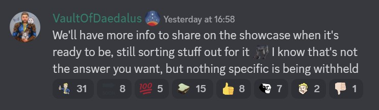 A response from Bethesda's community manager about the Starfield showcase.