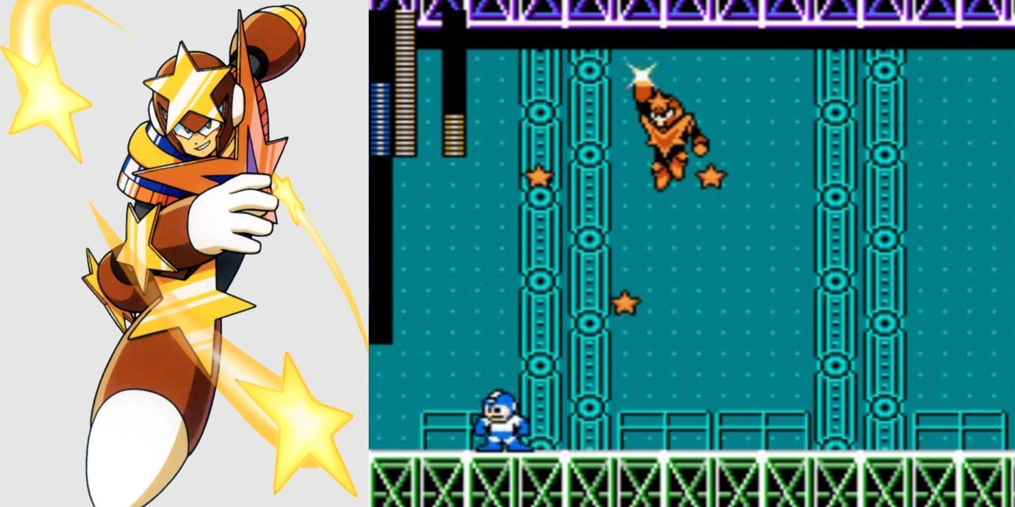 Official art for Star Man, Star Man battle from Mega Man 5