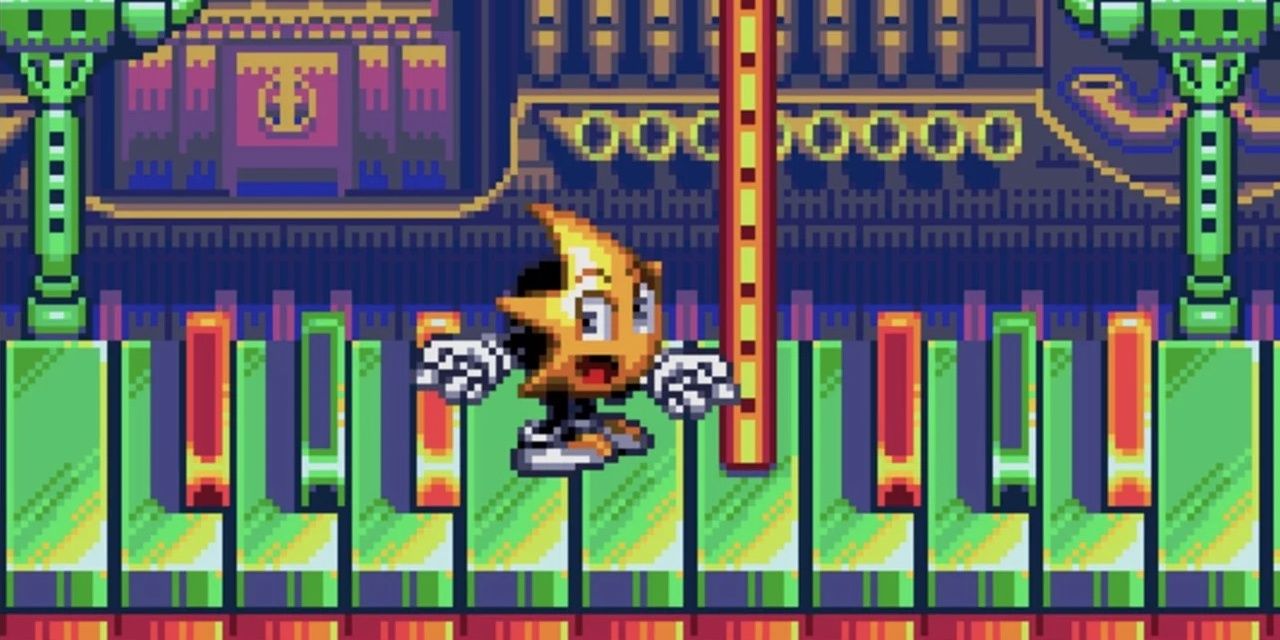 Ristar smiling on a Piano