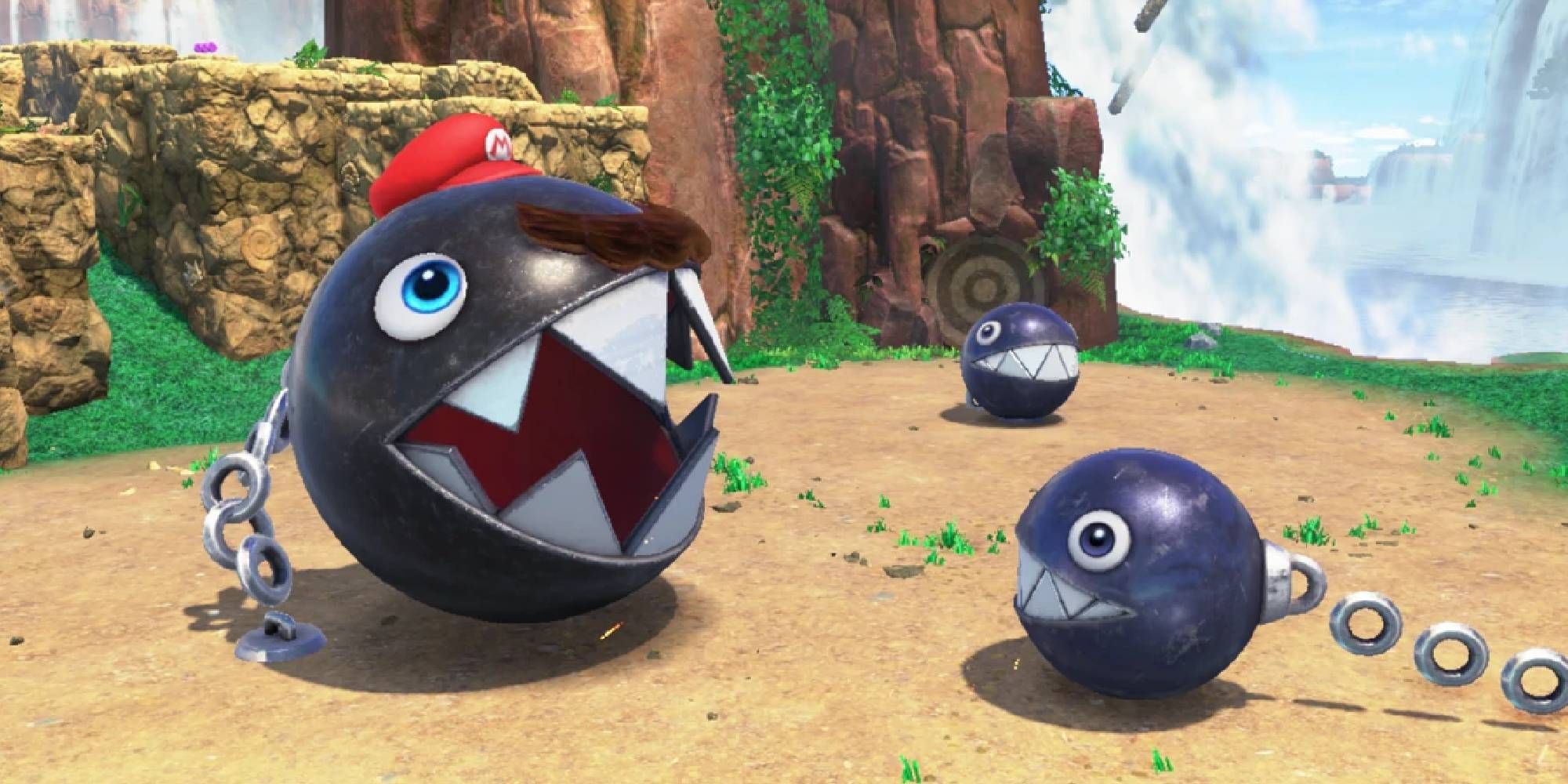 Super Mario Odyessy Mario as a Chain Chomp