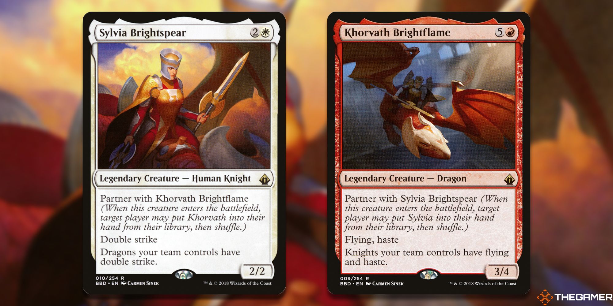 MTG: Sylvia Brightspear/Khorvath Brightflame cards