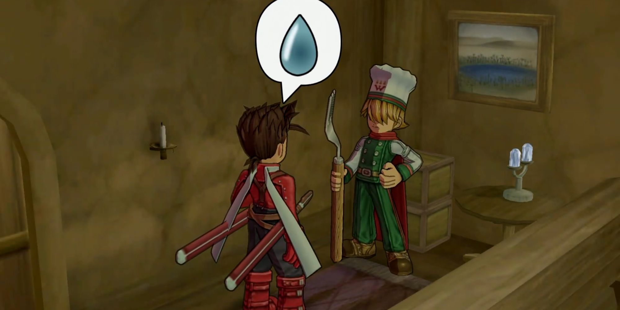 Lloyd discovering the Wonder Chef in Triet in Tales of Symphonia Remastered