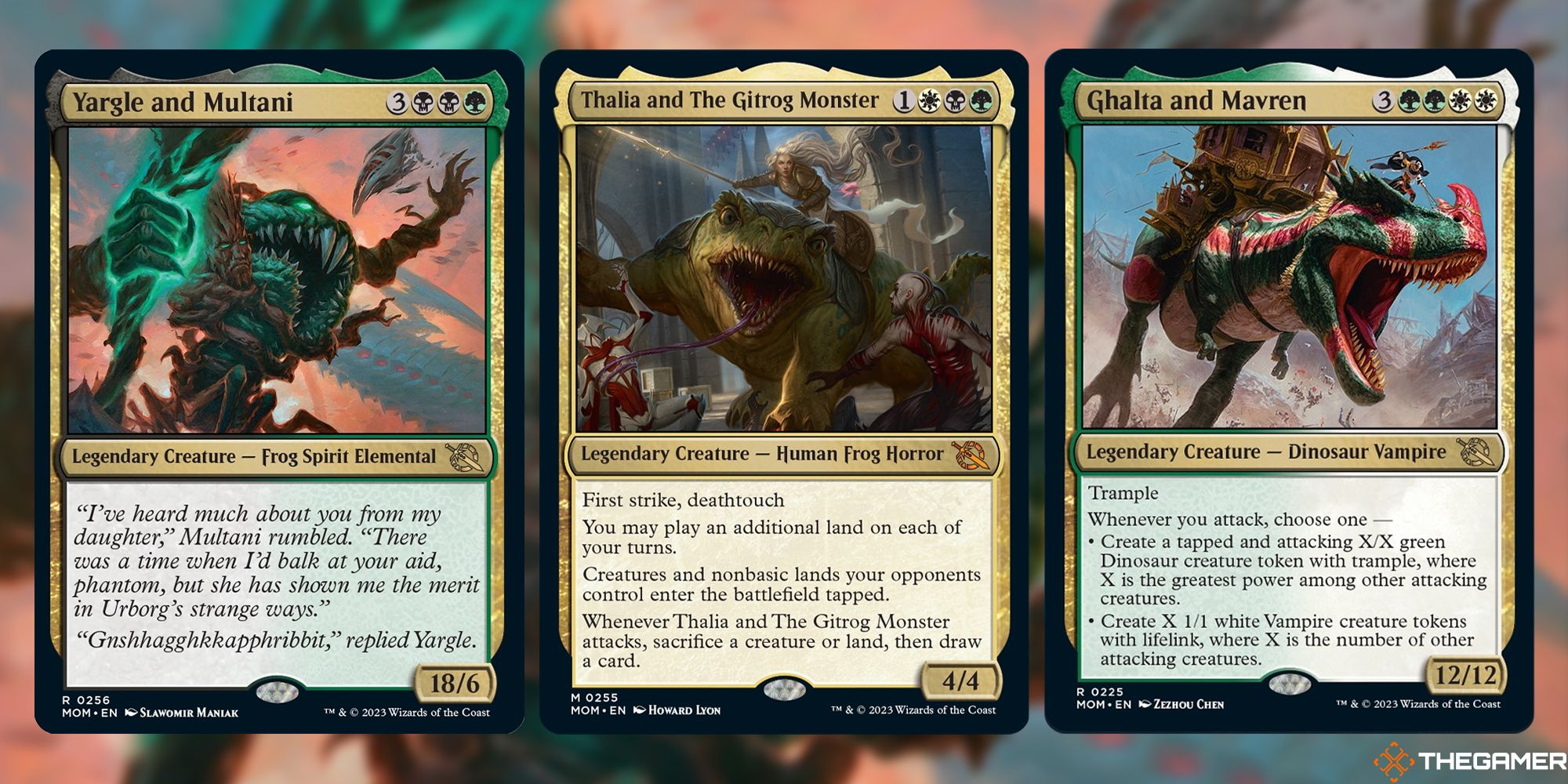 Yargle and Multani, Thalia and the Gitrog Monster, Ghalta and Mavren