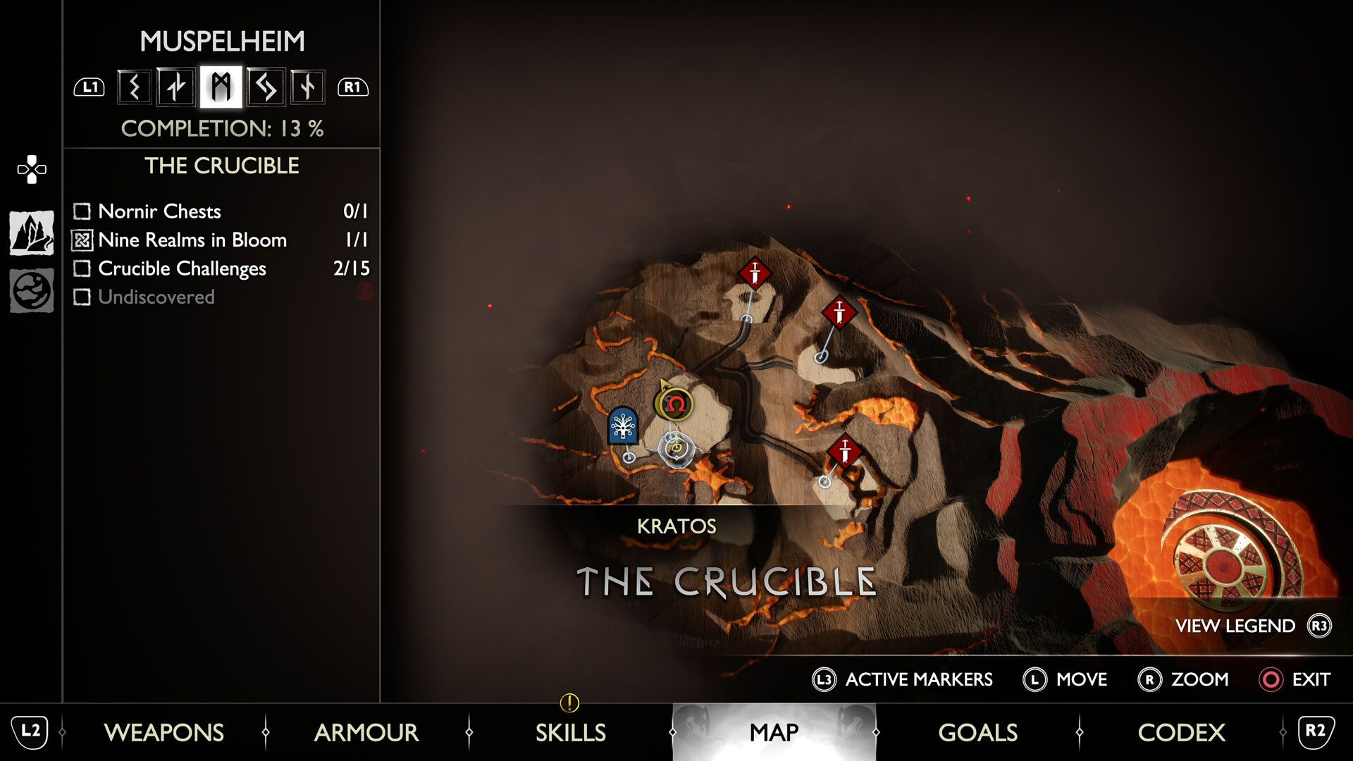 The Crucible Map in Muspelheim for God of War Ragnarok