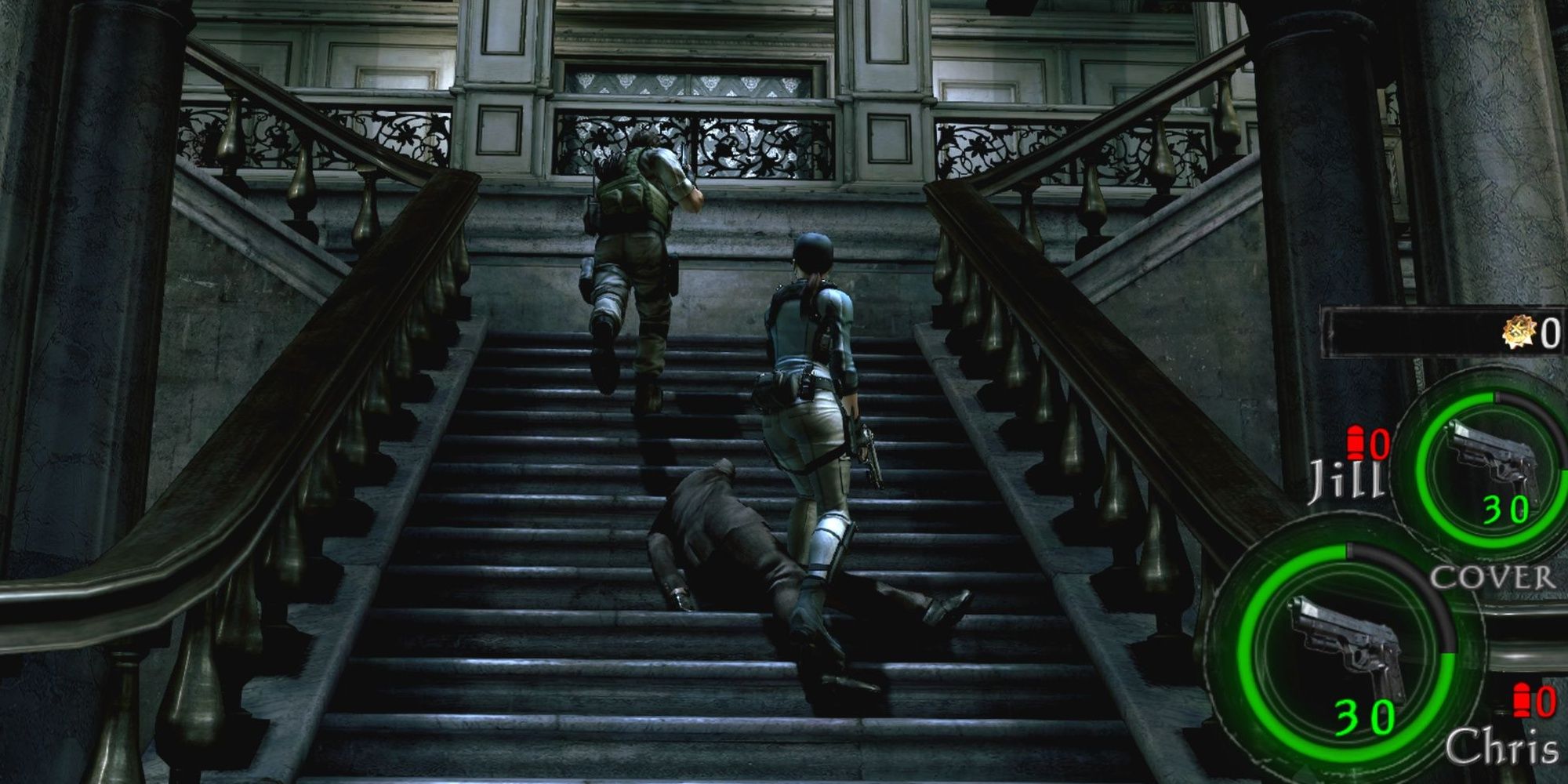 The fixed camera angle easter egg in Resident Evil 5.