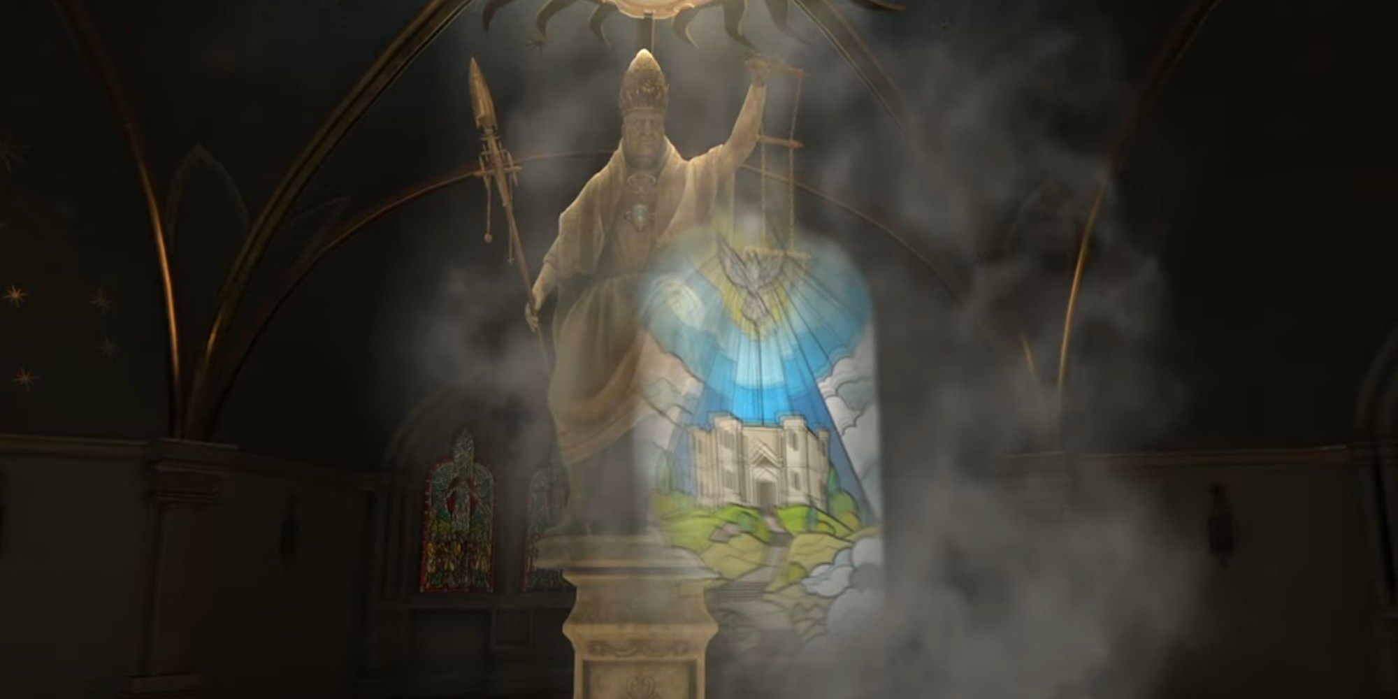 the house of da vinci statue