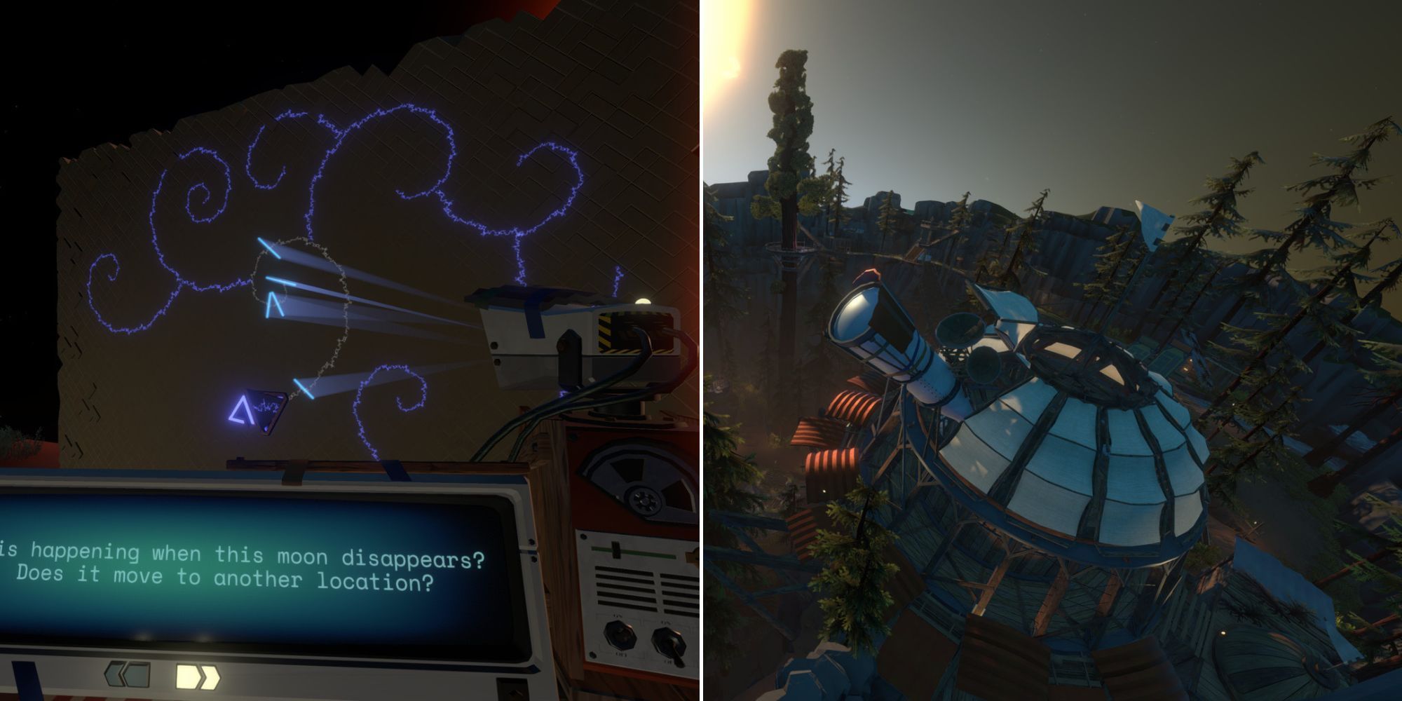 The Player Translating Ancient Nomai Text And The Observatory On Timber Hearth  In Outer Wilds