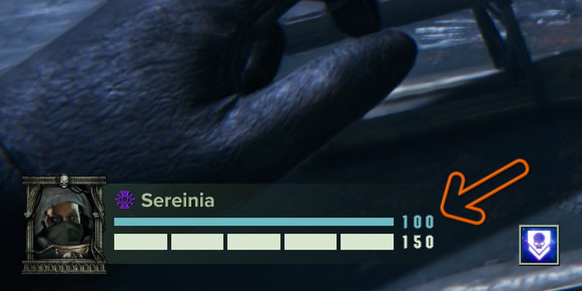 The toughness bar above player health in Darktide